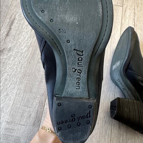 Paul Green Stella Black Leather Studded Ankle Booties Size 8 - Picture 7 of 8